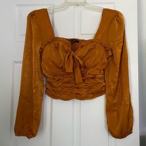 Long sleeve copper crop top!
